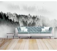 XLMING Abstract Three Dimensional Black and White Forest Birds in Flight 3D Wallpaper Premium Textured Silk Study Dining Living Room Bedroom Sofa TV Wall Easy Install-200cm×140cm