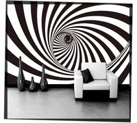 XLMING Abstract Three Dimensional Black and White Stripes Spiral 3D Wallpaper Luxury Home Dining Decor Paste Sofa Living Room The Wall for Bedroom Mural-200cm×140cm