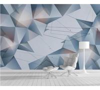 XLMING Abstract Three Dimensional Blue Geometric Lines 3D Wallpaper Premium Textured Silk Study Dining Living Room Bedroom Sofa TV Wall Easy Install-200cm×140cm