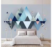 XLMING Abstract Three Dimensional Blue Geometric Pattern 3D Wallpaper Luxury Home Dining Decor Paste Sofa Living Room The Wall for Bedroom Mural-300cm×210cm