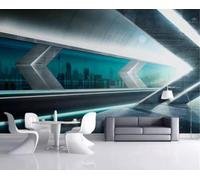XLMING Abstract Three Dimensional City Architecture Highway 3D Wallpaper Premium Textured Silk Study Dining Living Room Bedroom Sofa TV Wall Easy Install-250cm×170cm