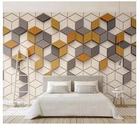 XLMING Abstract Three Dimensional Geometric Square Art 3D Wallpaper Luxury Home Dining Decor Paste Sofa Living Room The Wall for Bedroom Mural-400cm×280cm