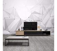 XLMING Abstract Three Dimensional Minimalist Geometric Lines 3D Wallpaper Premium Textured Silk Study Dining Living Room Bedroom Sofa TV Wall Easy Install-200cm×140cm