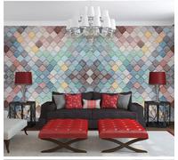 XLMING Abstract Vintage Colourful Geometric Patterns 3D Wallpaper Luxury Home Dining Decor Paste Sofa Living Room The Wall for Bedroom Mural-350cm×256cm