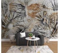 XLMING Abstract Vintage Hand Drawn Branches Art 3D Wallpaper Premium Textured Silk Study Dining Living Room Bedroom Sofa TV Wall Easy Install-300cm×210cm