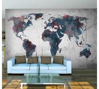 XLMING Abstract Vintage Hand Drawn World Map Art 3D Wallpaper Luxury Home Dining Decor Paste Sofa Living Room The Wall for Bedroom Mural-350cm×256cm