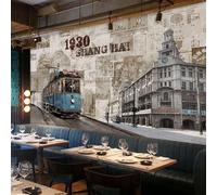 XLMING Abstract Vintage Urban Architecture Street Art 3D Wallpaper Silky Texture Home Study Office Grey Dining Room Sofa Bedroom Living Room TV Backdrop-350cm×256cm