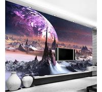 XLMING Abstract Warmth Moon Universe 3D Wallpaper Luxury Home Dining Decor Paste Sofa Living Room The Wall for Bedroom Mural-250cm×170cm