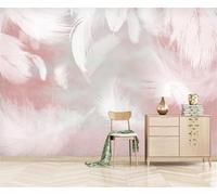 XLMING Abstract Warmth Warmth Pink Feathered Accent 3D Wallpaper Luxury Home Dining Decor Paste Sofa Living Room The Wall for Bedroom Mural-250cm×170cm
