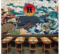 XLMING Abstract Waves People Fish Individuality 3D Wallpaper Silky Texture Home Study Office Grey Dining Room Sofa Bedroom Living Room TV Backdrop-400cm×280cm