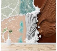 XLMING Abstract Waves Sand Like Texture Art Individuality 3D Wallpaper Premium Textured Silk Study Dining Living Room Bedroom Sofa TV Wall Easy Install-250cm×170cm