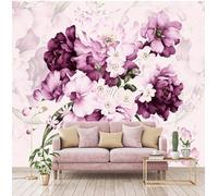 XLMING Aesthetic Three Dimensional Pink Floral Art 3D Wallpaper Luxury Home Dining Decor Paste Sofa Living Room The Wall for Bedroom Mural-250cm×170cm