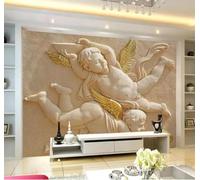 XLMING Angel Relief Vintage Creative Art 3D Wallpaper Luxury Home Dining Decor Paste Sofa Living Room The Wall for Bedroom Mural-200cm×140cm