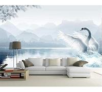 XLMING Animals Swans Lakes Mountains Plants 3D Wallpaper Luxury Home Dining Decor Paste Sofa Living Room The Wall for Bedroom Mural-350cm×256cm