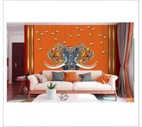 XLMING Art Luxury Elephants Minimalist Unique 3D Wallpaper Luxury Silk Study Dining Feature Sofa Grey Bedroom Living Room Tv Decorative Wall-150cm×105cm