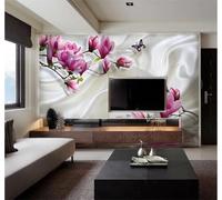 XLMING Art Romantic Minimalist Magnolia Butterfly 3D Wallpaper Luxury Home Dining Decor Paste Sofa Living Room The Wall for Bedroom Mural-200cm×140cm