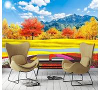 XLMING Beautiful Autumn Forest Landscape Natural Scenery 3D Wallpaper Premium Textured Silk Study Dining Living Room Bedroom Sofa TV Wall Easy Install-150cm×105cm