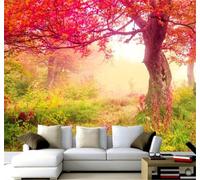 XLMING Beautiful Autumn Red Maple Leaves Landscape 3D Wallpaper Luxury Home Dining Decor Paste Sofa Living Room The Wall for Bedroom Mural-350cm×256cm