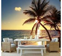 XLMING Beautiful Beach Sunset Coconut Trees Seascape 3D Wallpaper Luxury Home Dining Decor Paste Sofa Living Room The Wall for Bedroom Mural-350cm×256cm