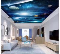 XLMING Beautiful Blue Universe Starry Sky Planets 3D Wallpaper Luxury Silk Study Dining Feature Sofa Grey Bedroom Living Room Tv Decorative Wall-150cm×105cm