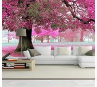 XLMING Beautiful Cherry Blossoms Large Trees Garden Landscape 3D Wallpaper Luxury Home Dining Decor Paste Sofa Living Room The Wall for Bedroom Mural-200cm×140cm