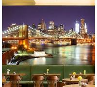 XLMING Beautiful City Architecture Bridges Rivers Night Views 3D Wallpaper Luxury Home Dining Decor Paste Sofa Living Room The Wall for Bedroom Mural-250cm×170cm