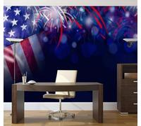 XLMING Beautiful Colourful Lines Fireworks Flag 3D Wallpaper Luxury Home Dining Decor Paste Sofa Living Room The Wall for Bedroom Mural-150cm×105cm