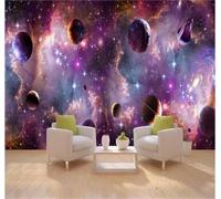 XLMING Beautiful Colourful Starry Sky Planet Universe 3D Wallpaper Luxury Home Dining Decor Paste Sofa Living Room The Wall for Bedroom Mural-200cm×140cm