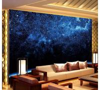 XLMING Beautiful Dreamy Blue Starry Sky Universe 3D Wallpaper Luxury Home Dining Decor Paste Sofa Living Room The Wall for Bedroom Mural-350cm×256cm