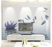 XLMING Beautiful Elegant Lotus Petals Lake Water 3D Wallpaper Luxury Silk Study Dining Feature Sofa Grey Bedroom Living Room Tv Decorative Wall-400cm×280cm