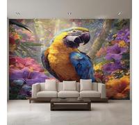 XLMING Beautiful Flowers Waterfall Forest Little Birds 3D Wallpaper Premium Textured Silk Study Dining Living Room Bedroom Sofa TV Wall Easy Install-200cm×140cm