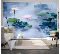 XLMING Beautiful Fresh Ink Wash Lotus Landscape 3D Wallpaper Luxury Home Dining Decor Paste Sofa Living Room The Wall for Bedroom Mural-430cm×300cm