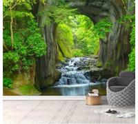 XLMING Beautiful Green Forest River Landscape 3D Wallpaper Luxury Home Dining Decor Paste Sofa Living Room The Wall for Bedroom Mural-430cm×300cm