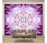 XLMING Beautiful Minimalist Purple Pink Flowers 3D Wallpaper Premium Textured Silk Study Dining Living Room Bedroom Sofa TV Wall Easy Install-250cm×170cm