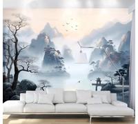 XLMING Beautiful Morning Ink Wash Landscape Scenery 3D Wallpaper Luxury Home Dining Decor Paste Sofa Living Room The Wall for Bedroom Mural-400cm×280cm