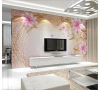 XLMING Beautiful Pink Dreamy Flowers Vines 3D Wallpaper Luxury Silk Study Dining Feature Sofa Grey Bedroom Living Room Tv Decorative Wall-250cm×170cm