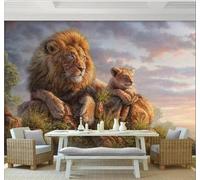XLMING Beautiful Sky Animal Lion Unique 3D Wallpaper Luxury Home Dining Decor Paste Sofa Living Room The Wall for Bedroom Mural-350cm×256cm