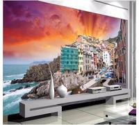 XLMING Beautiful Sky Architecture Sea Landscape 3D Wallpaper Luxury Home Dining Decor Paste Sofa Living Room The Wall for Bedroom Mural-300cm×210cm