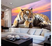 XLMING Beautiful Sky Three Dimensional Tiger Animals 3D Wallpaper Luxury Home Dining Decor Paste Sofa Living Room The Wall for Bedroom Mural-300cm×210cm