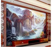 XLMING Beautiful Sunrise Ink Wash Landscape Scenery 3D Wallpaper Luxury Home Dining Decor Paste Sofa Living Room The Wall for Bedroom Mural-430cm×300cm