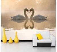XLMING Beautiful Three Dimensional Animals Couple Swans 3D Wallpaper Luxury Silk Study Dining Feature Sofa Grey Bedroom Living Room Tv Decorative Wall-430cm×300cm