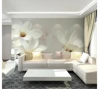 XLMING Beautiful Three Dimensional Elegant White Flowers 3D Wallpaper Luxury Home Dining Decor Paste Sofa Living Room The Wall for Bedroom Mural-430cm×300cm