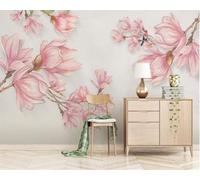 XLMING Beautiful Three Dimensional Pink Flowers Little Birds 3D Wallpaper Premium Textured Silk Study Dining Living Room Bedroom Sofa TV Wall Easy Install-150cm×105cm