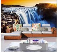 XLMING Beautiful Three Dimensional Sunset Waterfall Landscape 3D Wallpaper Luxury Home Dining Decor Paste Sofa Living Room The Wall for Bedroom Mural-150cm×105cm