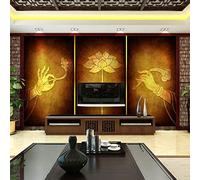 XLMING Bergamot Lotus Wallpaper Thailand Thai Beauty Salon Buddhist Temple Mural Southeast Asian Style Decoration Buddha Zen Wa 3D Wallpaper Living Room The Wall for Bedroom Mural border-150cm×105cm
