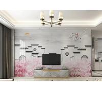 XLMING Black and White Architecture Mountain Peaks Pink Forest 3D Wallpaper Luxury Silk Study Dining Feature Sofa Grey Bedroom Living Room Tv Decorative Wall-430cm×300cm