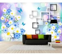 XLMING Black and White Geometric Colourful Floral Butterfly 3D Wallpaper Luxury Silk Study Dining Feature Sofa Grey Bedroom Living Room Tv Decorative Wall-150cm×105cm