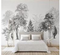XLMING Black and White Sketch Abstract Three Dimensional Forest 3D Wallpaper Premium Textured Silk Study Dining Living Room Bedroom Sofa TV Wall Easy Install-430cm×300cm