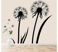 XLMING Black Dandelion Flowers Scattering Seeds Minimalist Plants 3D Wallpaper Premium Textured Silk Study Dining Living Room Bedroom Sofa TV Wall Easy Install-200cm×140cm