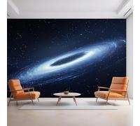 XLMING Blue Milky Way Cosmos Starry Sky Stars 3D Wallpaper Silky Texture Home Study Office Grey Dining Room Sofa Bedroom Living Room TV Backdrop-200cm×140cm
